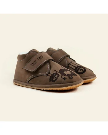 Ghete Barefoot din piele nabuc, Maro