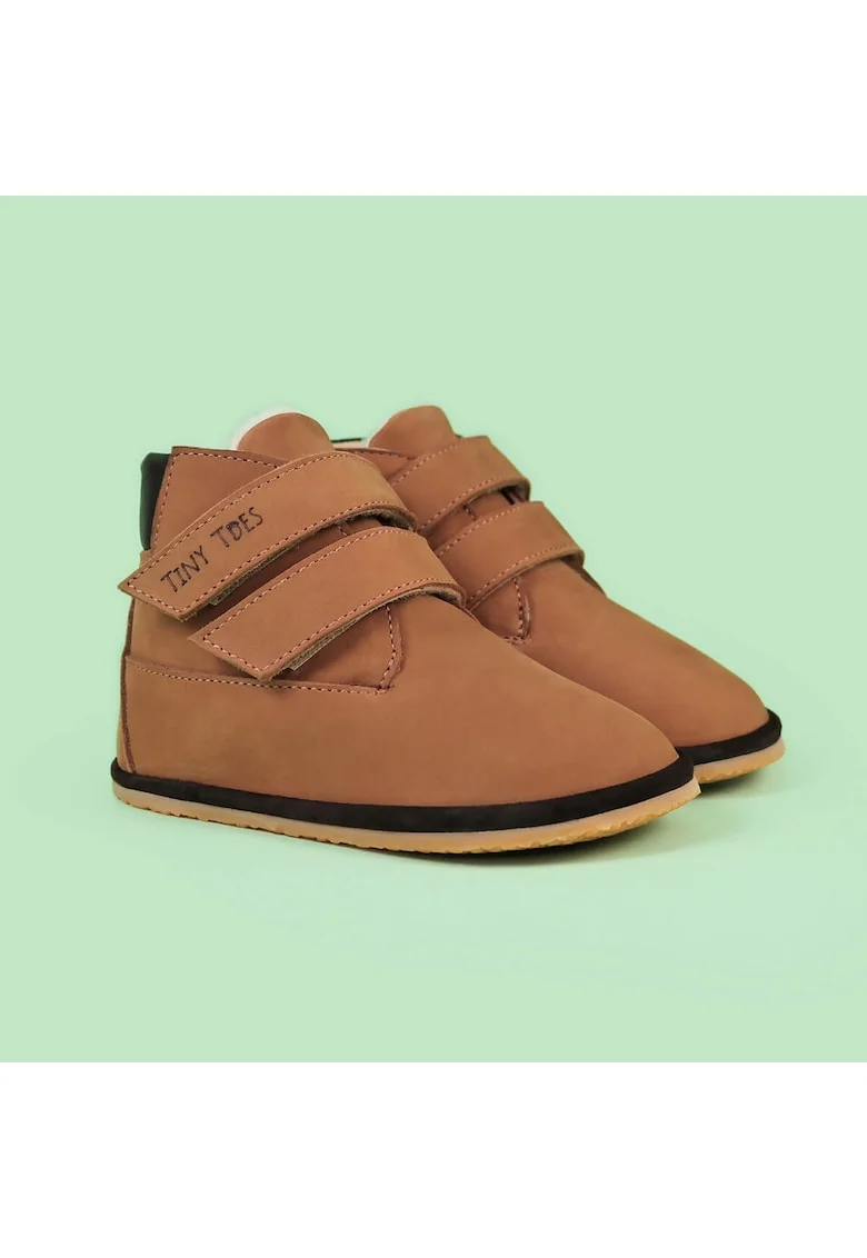 Ghete Barefoot din piele nabuc Boofy, Maro