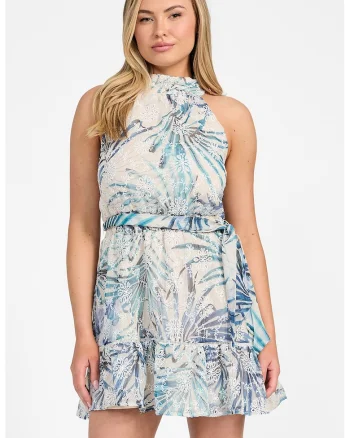 Rochie scurta cu detalii brodate, Alb