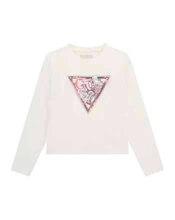 Bluza cu paiete, Alb fildes/Roz deschis