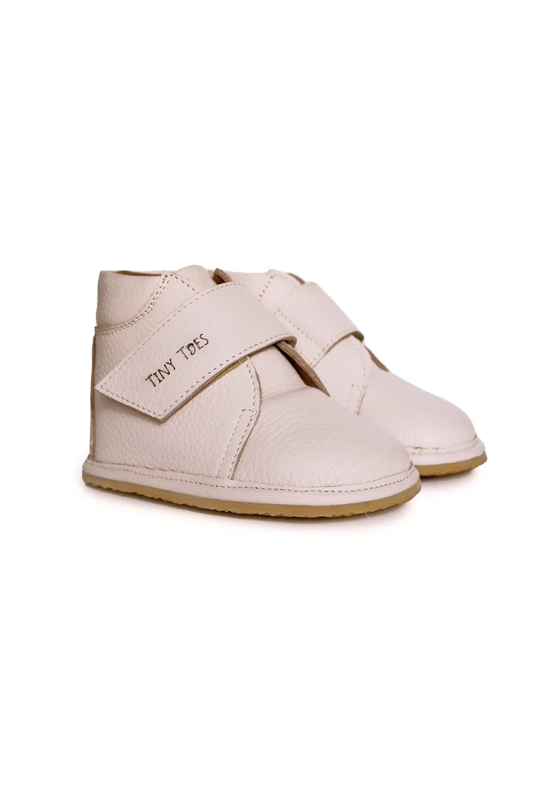 Ghete Barefoot din piele naturala, Puff, Roz, Roz