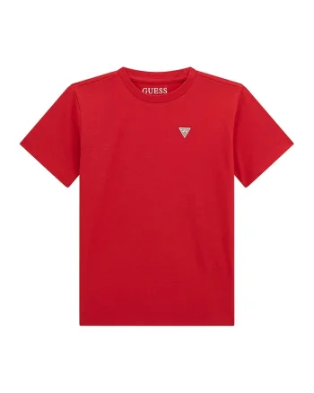 Tricou din bumbac cu decolteu la baza gatului, Rosu
