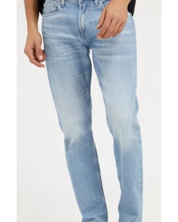 Blugi slim fit cu aspect decolorat, Albastru