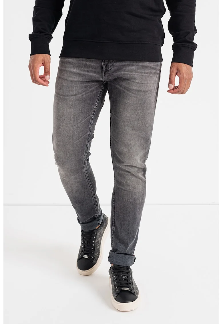 Blugi skinny cu aspect decolorat Miami, Gri antracit