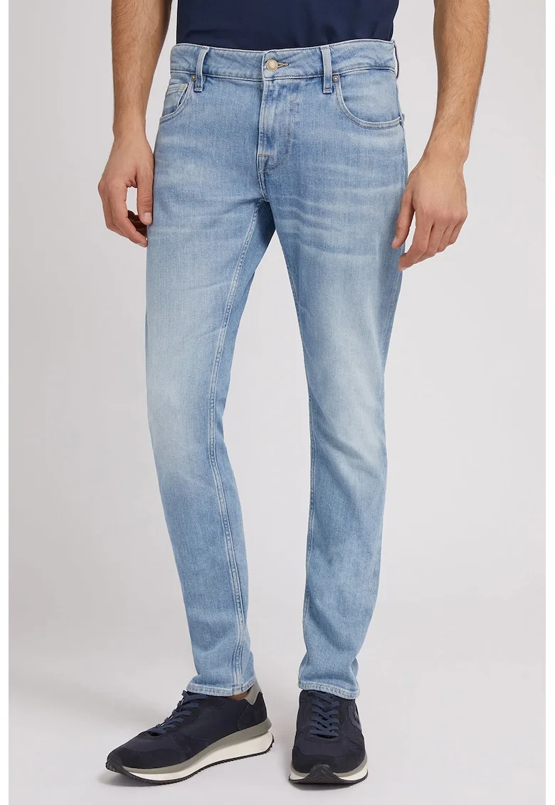 Blugi slim fit cu aspect decolorat Miami, Alb murdar/Albastru deschis