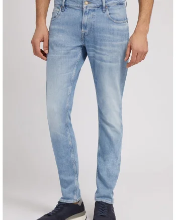 Blugi slim fit cu aspect decolorat Miami, Alb murdar/Albastru deschis