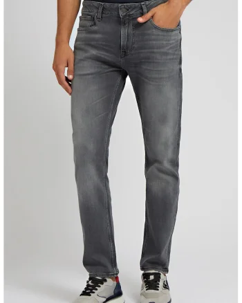 Blugi slim fit cu aspect decolorat Angels, Alb murdar/Gri inchis