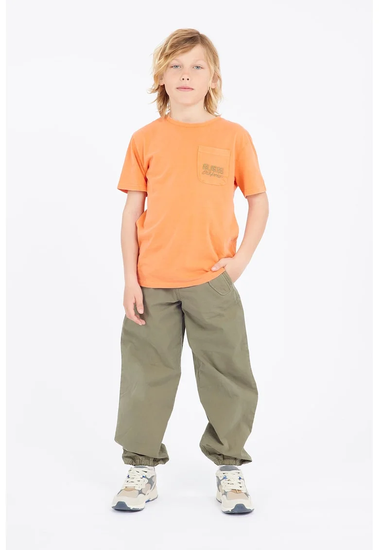 Tricou din bumbac cu imprimeu grafic pe partea din spate, Alb/Negru/Portocaliu
