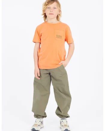 Tricou din bumbac cu imprimeu grafic pe partea din spate, Alb/Negru/Portocaliu