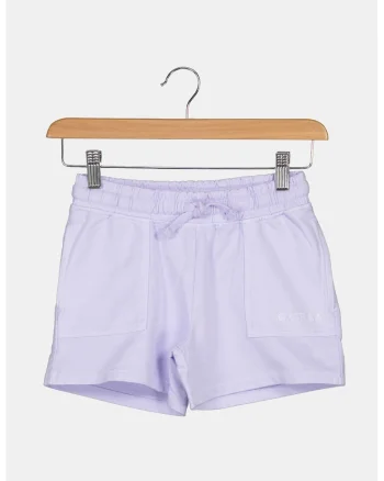 Pantaloni scurti de bumbac cu snur, Lila