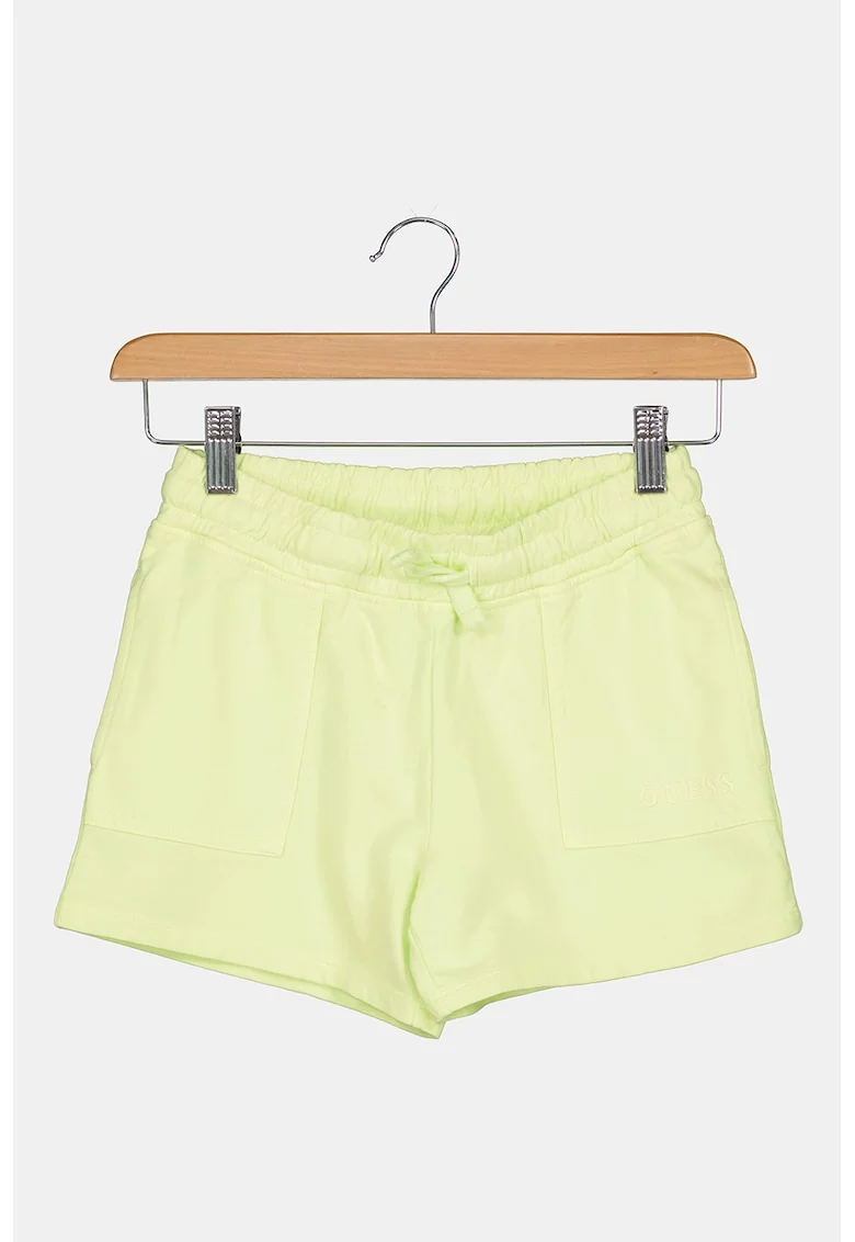 Pantaloni scurti de bumbac cu snur, Verde lime