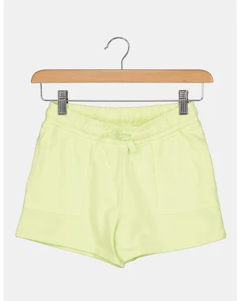 Pantaloni scurti de bumbac cu snur, Verde lime
