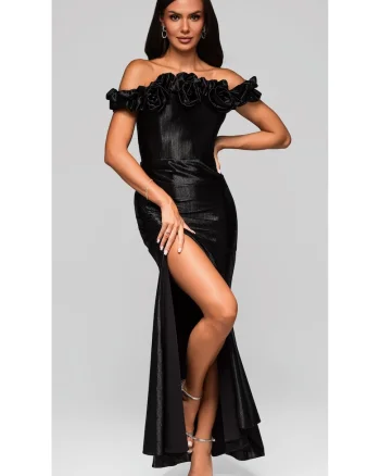 Rochie de seara Maxi  LA-OM-DLR213, Negru
