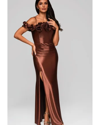 Rochie de seara Maxi  LA-OM-DLR213, Maro