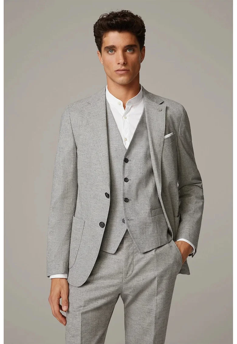 Sacou regular fit cu inchidere la un singur rand de nasturi STR2, Gri
