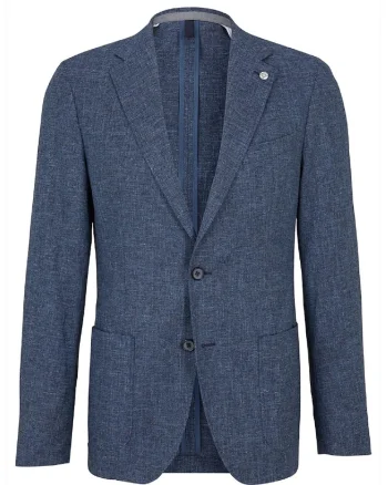 Sacou regular fit cu inchidere la un singur rand de nasturi STR2, Albastru deschis