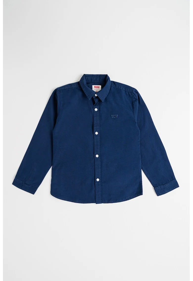 Camasa de bumbac cu maneci lungi, Bleumarin