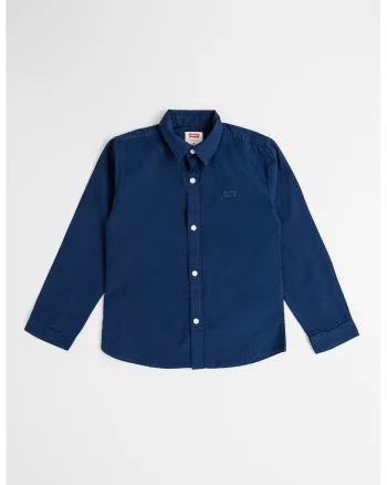 Camasa de bumbac cu maneci lungi, Bleumarin