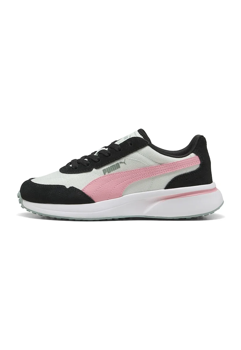 Pantofi sport R78 Glance cu detalii de piele intoarsa, Negru/Verde deschis/Roz