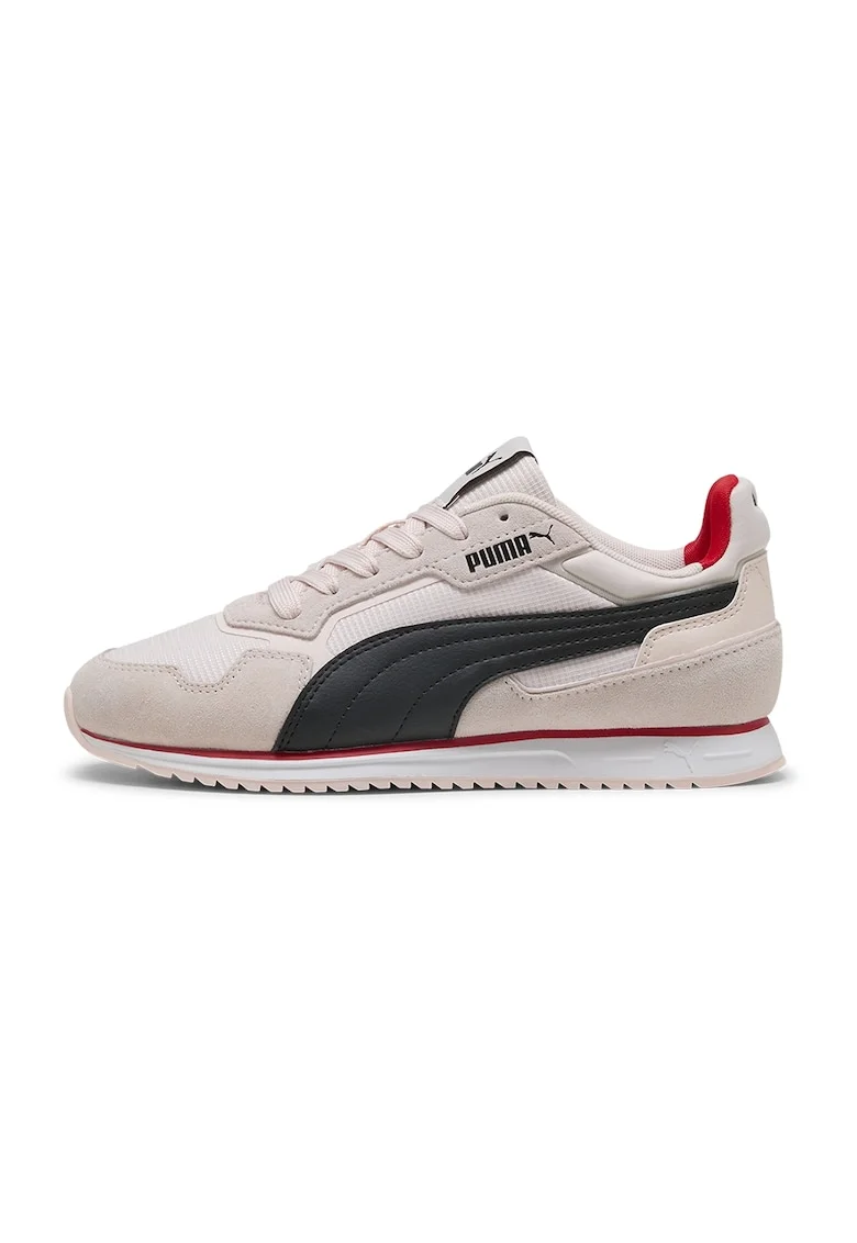Pantofi sport Softride St Miler cu garnituri de piele intoarsa, Alb/Negru/Roz pastel