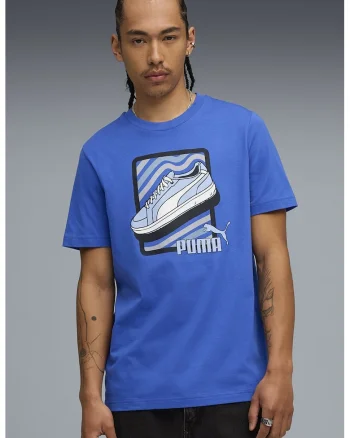 Tricou de bumbac cu imprimeu grafic, Albastru pastel