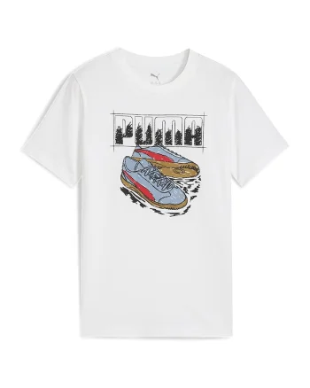 Tricou de bumbac Graphic Sneaker, Alb optic