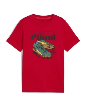Tricou de bumbac Graphic Sneaker, Rosu
