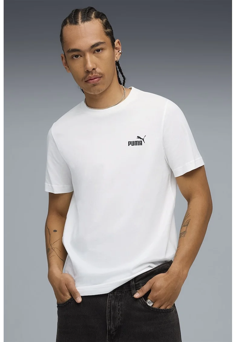 Tricou cu imprimeu logo pe spate, Alb/Rosu vermillion