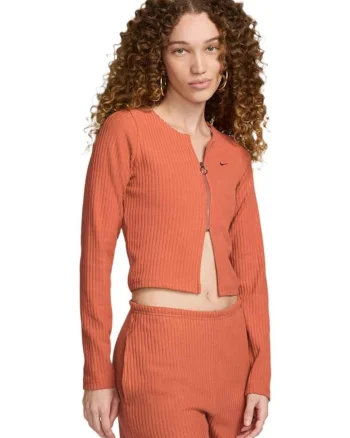 Cardigan dama  fermoar complet, jerseu, portocaliu