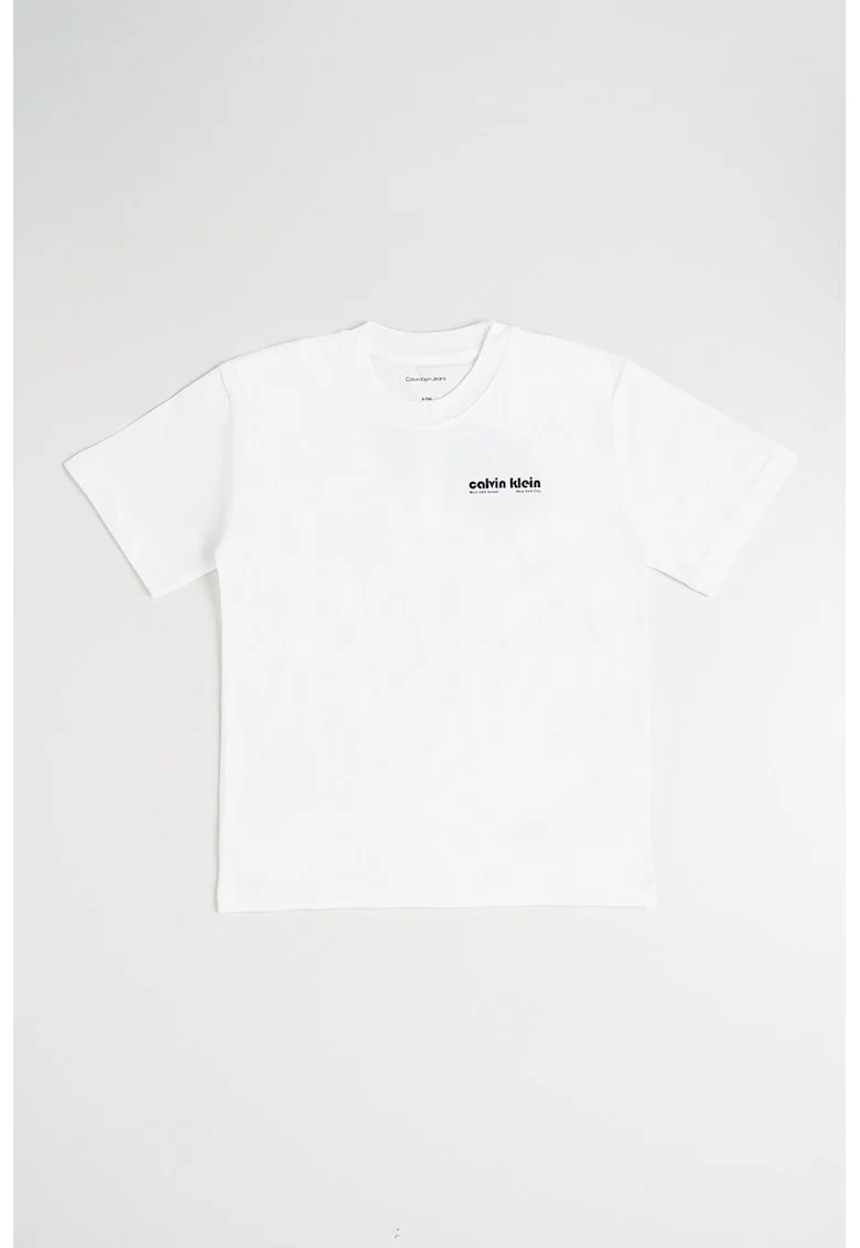 Tricou din bumbac cu logo supradimensionat, Rosu/Alb optic/Albastru