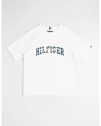 Tricou cu decolteu la baza gatului si imprimeu, Alb/Albastru ultramarin