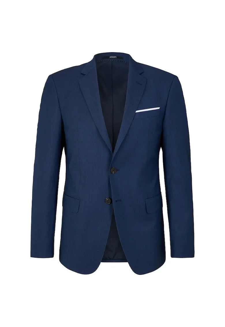 Sacou regular fit cambrat cu inchidere la un singur rand de nasturi, Albastru,