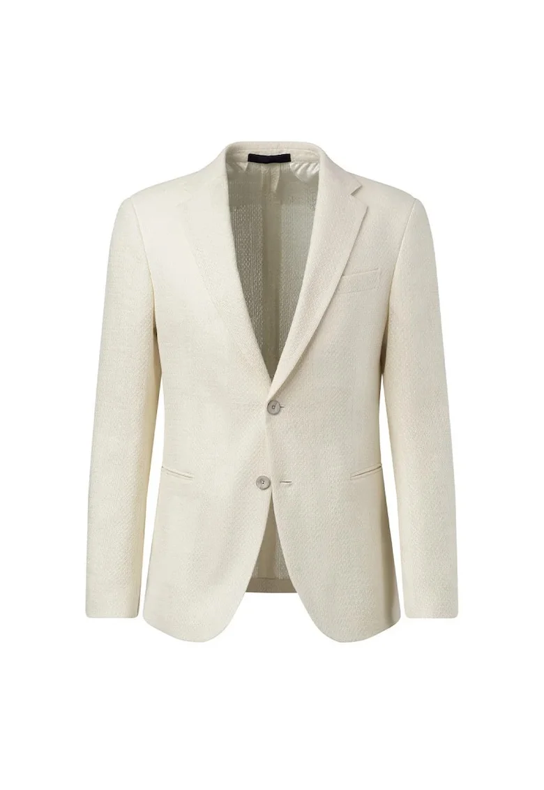Sacou regular fit cu închidre la un singur rând de nasturi JP7, Crem