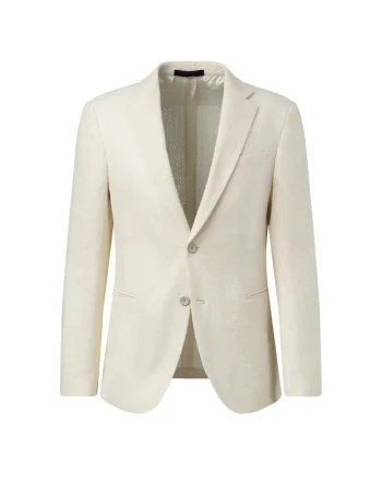 Sacou regular fit cu închidre la un singur rând de nasturi JP7, Crem
