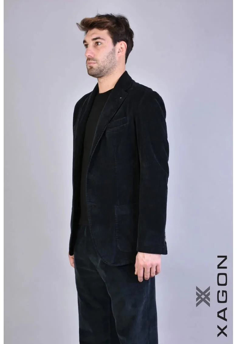 Sacou regular fit cu închidere la un singur rând de nasturi, Negru