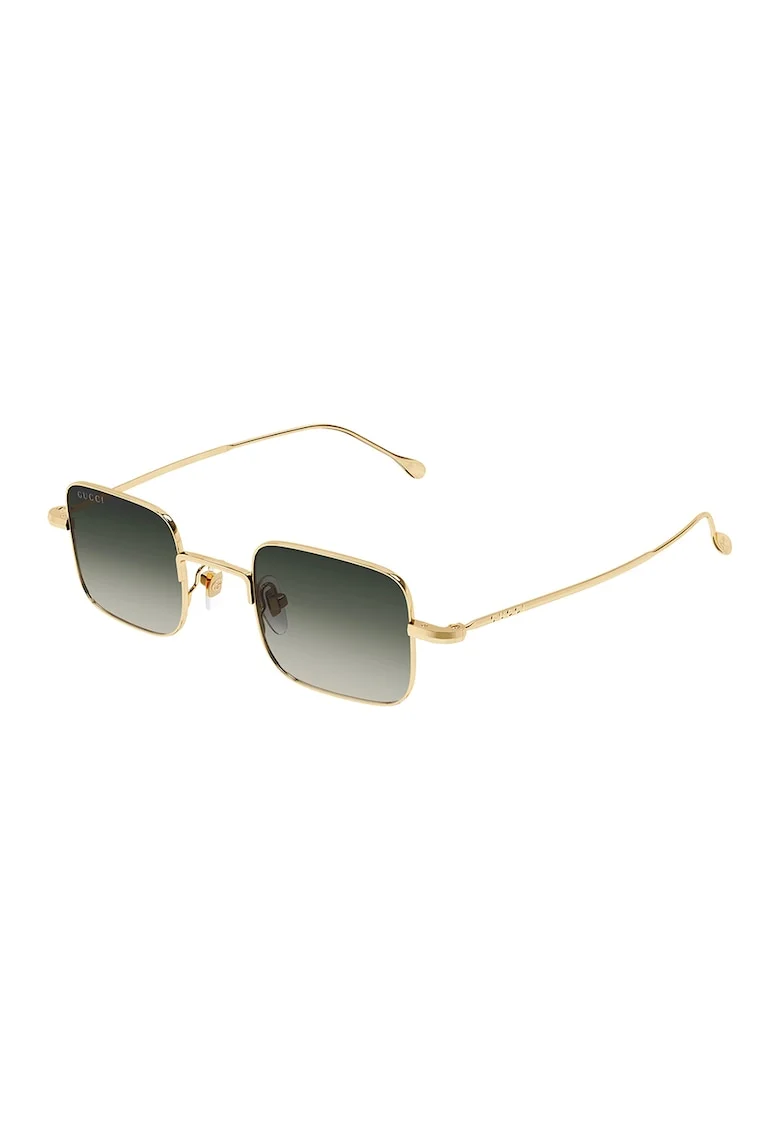 Ochelari de soare patrati unisex cu lentile in degrade, Auriu,