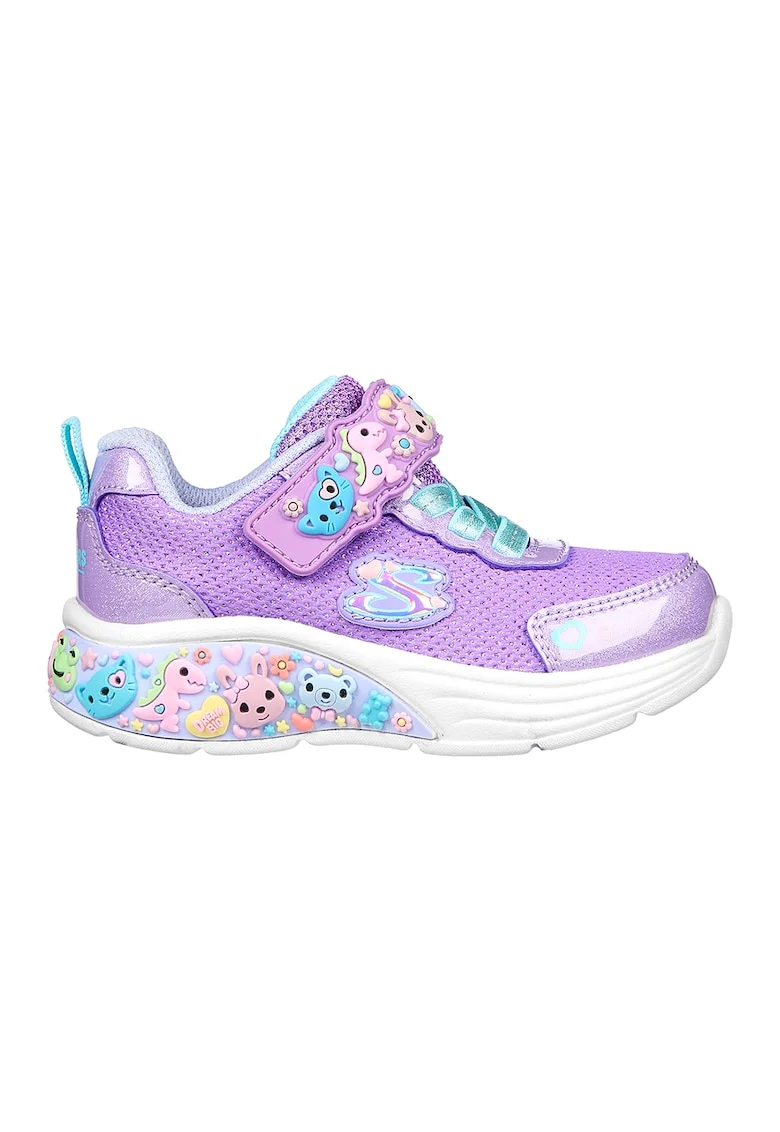 Pantofi sport cu inchidere velcro My Dreamers, Turcoaz/Roz pastel/Lila