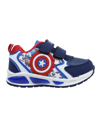 Pantofi sport cu velcro Captain America, Albastru inchis/Rosu vermillion