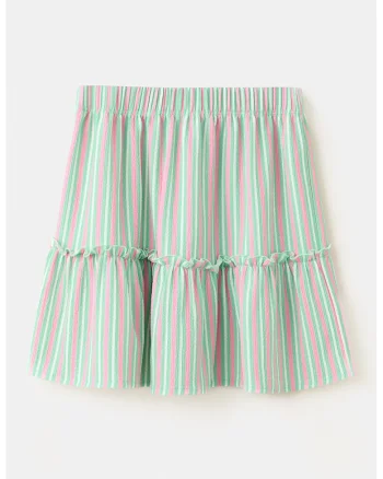 Fusta evazata cu dungi, Roz/Verde menta