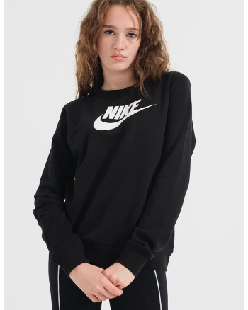 Bluza sport cu imprimeu logo Sportswear Club, Alb/Negru