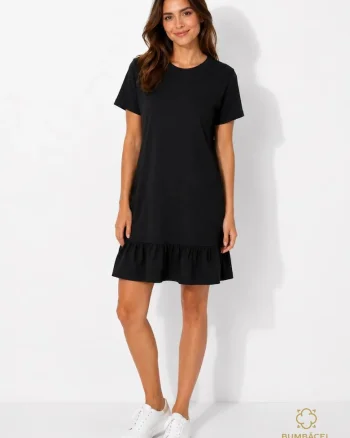 Rochie scurta casual dama din bumbac, negru