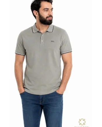Tricou Polo pentru barbati, din bumbac casual, Gri