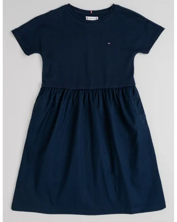 Rochie evazata din amestec de bumbac organic, Albastru ultramarin