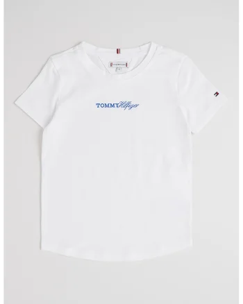 Tricou cu logo si decolteu la baza gatului, Alb optic