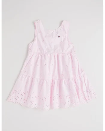 Rochie uni din bumbac, Roz deschis