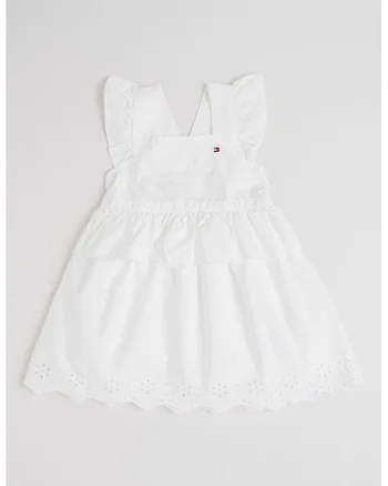 Rochie evazata din bumbac, Alb optic