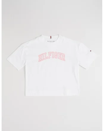 Tricou cu imprimeu logo Varsity, Alb optic