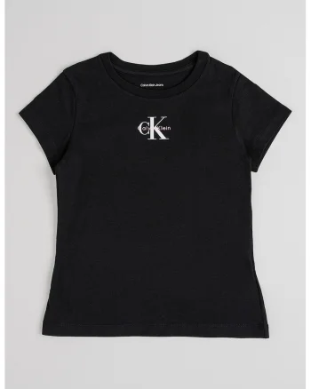 Tricou din bumbac organic cu imprimeu logo, Negru