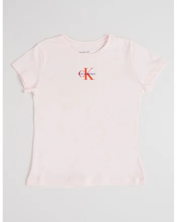 Tricou din bumbac organic cu imprimeu logo, Roz deschis