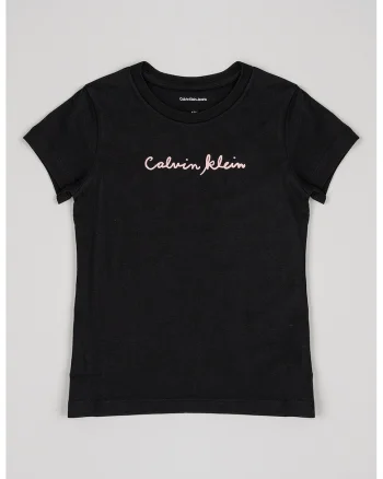 Tricou din bumbac organic cu imprimeu logo, Negru